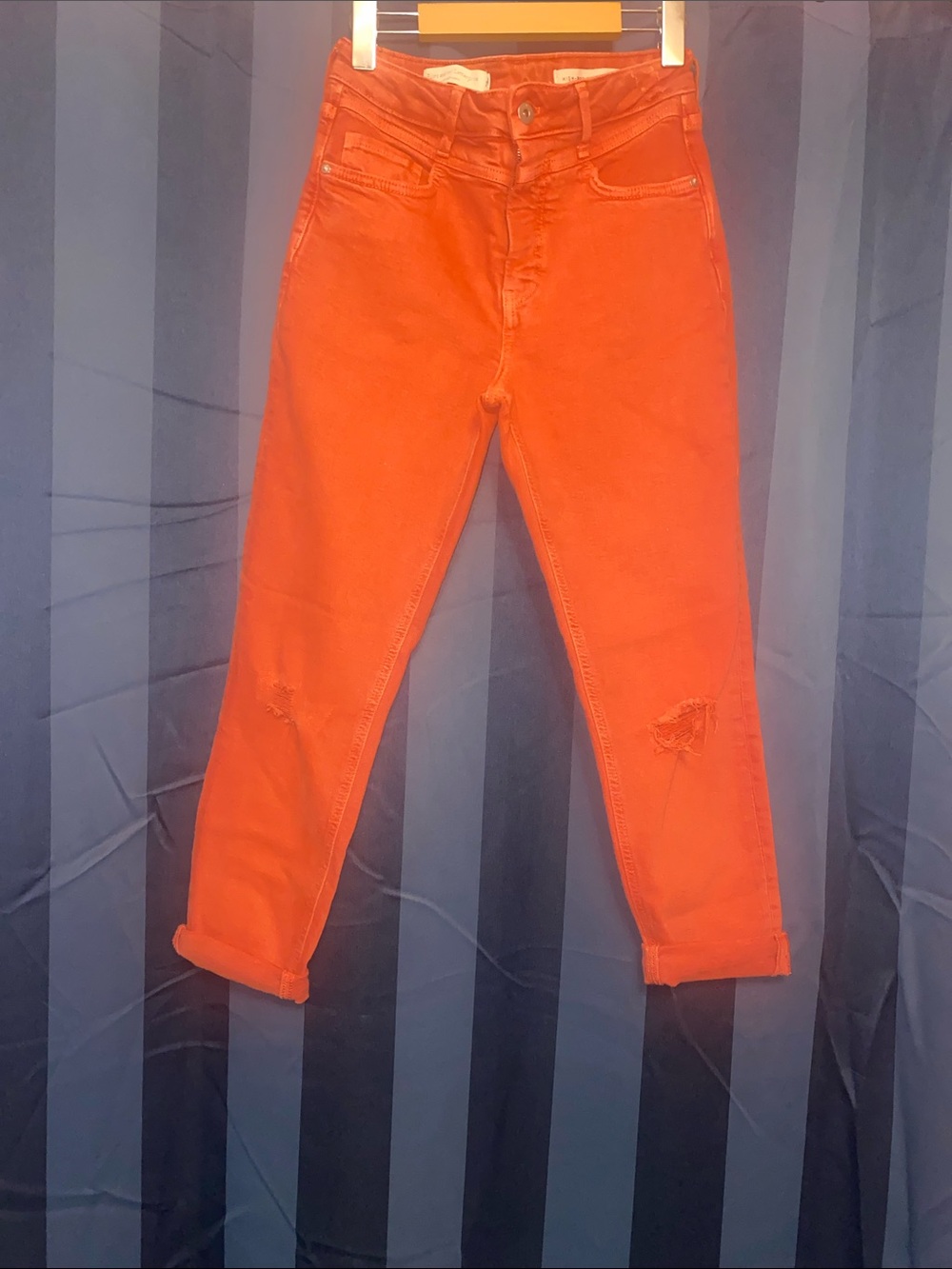 High-Rise Orange Women’s Jeans